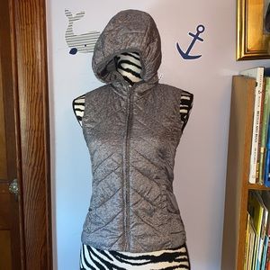 Sugarfly hooded gray puffer vest size small